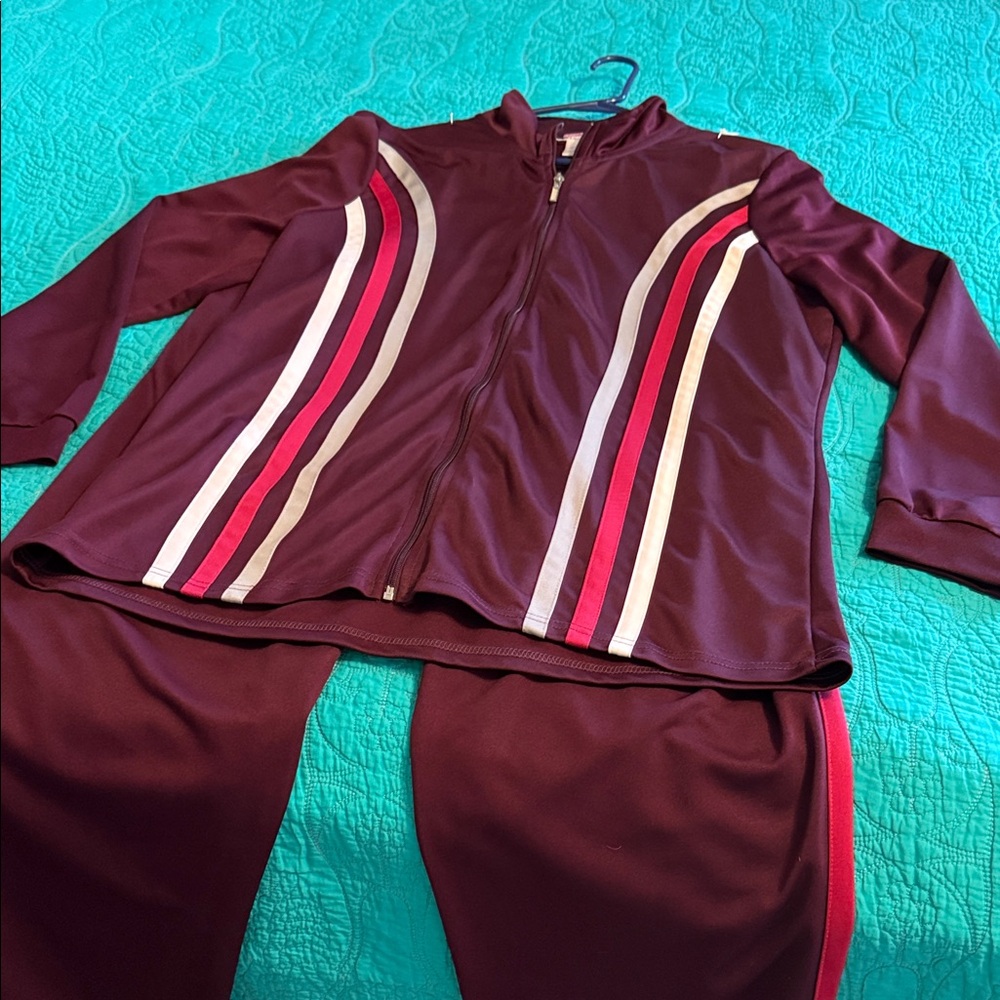 Massey’s Plum Track Suit with Stripes